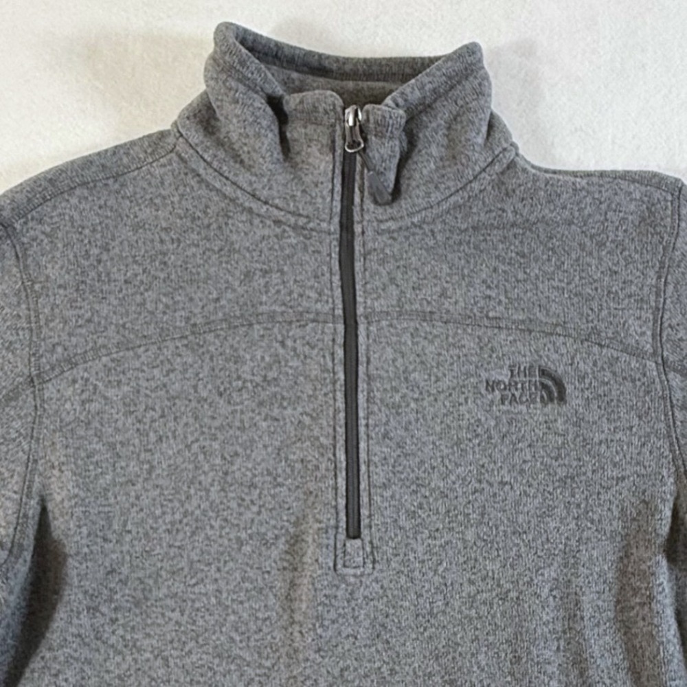 The North Face 1/4 Zip Pullover Mens Large Sweater Knit Fleece Gray